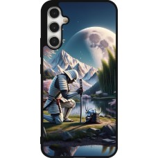 Coque Samsung Galaxy A34 5G - Silicone rigide noir Samurai Katana Lune