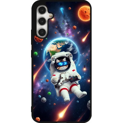 Coque Samsung Galaxy A34 5G - Silicone rigide noir VR SpaceCat Odyssey