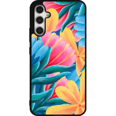 Coque Samsung Galaxy A34 5G - Silicone rigide noir Spring 23 colorful flowers