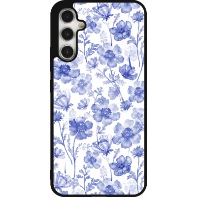 Coque Samsung Galaxy A34 5G - Silicone rigide noir Spring 23 watercolor blue flowers