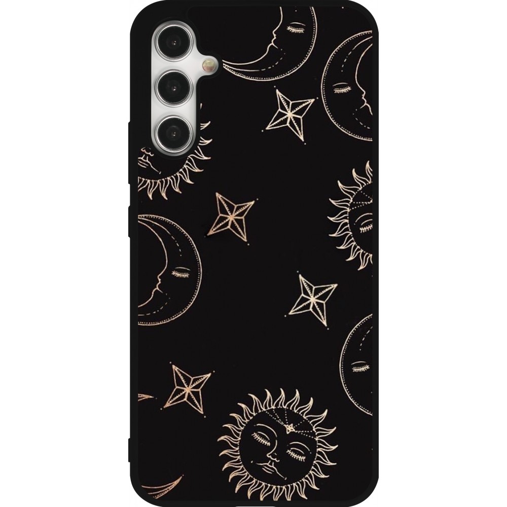 Coque Samsung Galaxy A34 5G - Silicone rigide noir Suns and Moons