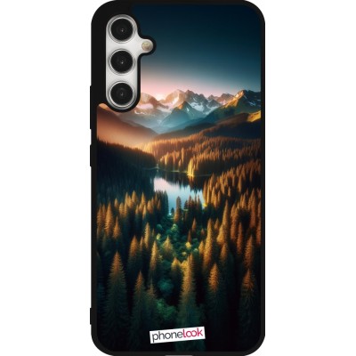 Coque Samsung Galaxy A34 5G - Silicone rigide noir Sunset Forest Lake