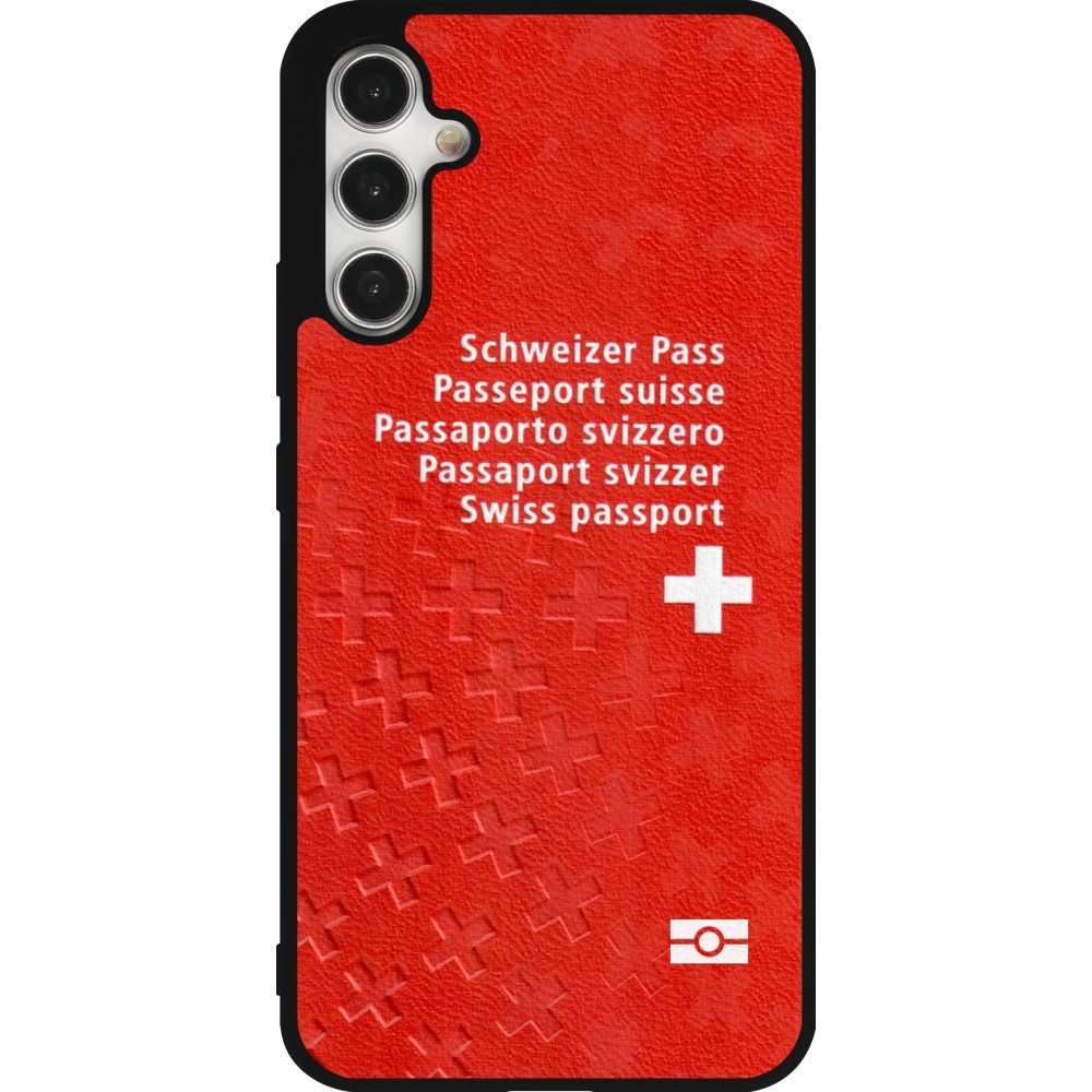 Coque Samsung Galaxy A34 5G - Silicone rigide noir Swiss Passport