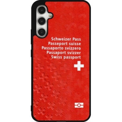 Coque Samsung Galaxy A34 5G - Silicone rigide noir Swiss Passport