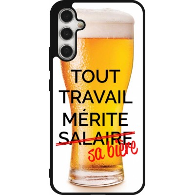 Coque Samsung Galaxy A34 5G - Silicone rigide noir Tout travail mérite sa bière