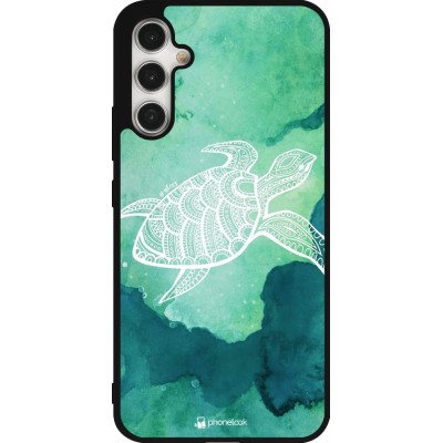 Coque Samsung Galaxy A34 5G - Silicone rigide noir Turtle Aztec Watercolor