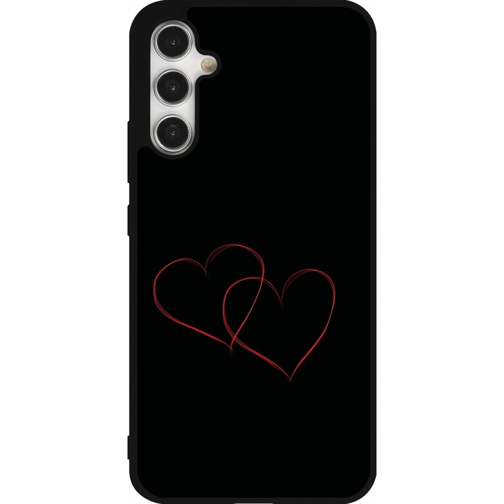 Coque Samsung Galaxy A34 5G - Silicone rigide noir Valentine 2023 attached heart