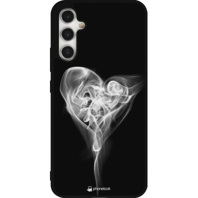 Coque Samsung Galaxy A34 5G - Silicone rigide noir Valentine 2022 Black Smoke