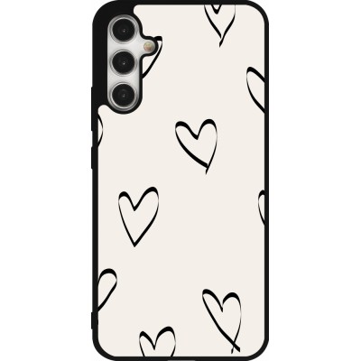 Coque Samsung Galaxy A34 5G - Silicone rigide noir Valentine 2023 minimalist hearts