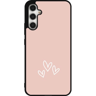 Coque Samsung Galaxy A34 5G - Silicone rigide noir Valentine 2023 three minimalist hearts