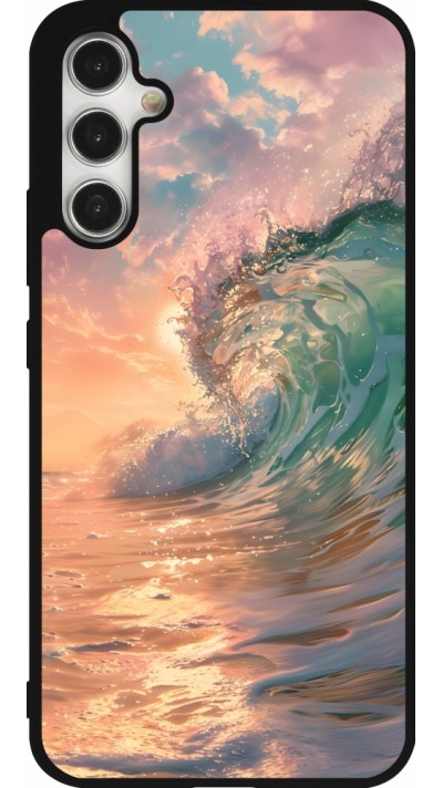 Coque Samsung Galaxy A34 5G - Silicone rigide noir Wave Sunset