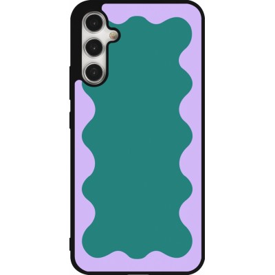 Coque Samsung Galaxy A34 5G - Silicone rigide noir Wavy Rectangle Green Purple