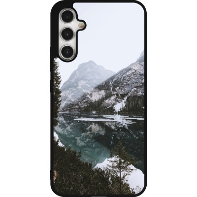 Coque Samsung Galaxy A34 5G - Silicone rigide noir Winter 22 snowy mountain and lake