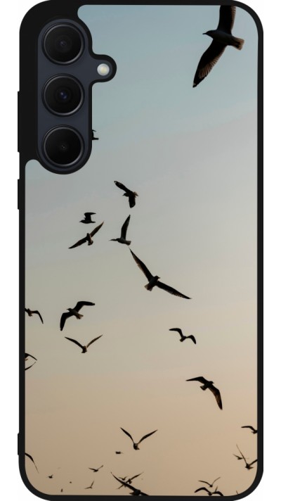 Coque Samsung Galaxy A35 5G - Silicone rigide noir Autumn 22 flying birds shadow