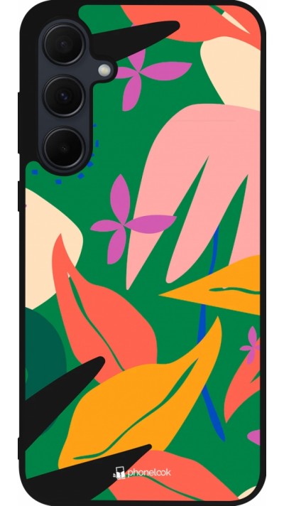 Coque Samsung Galaxy A35 5G - Silicone rigide noir Abstract Jungle