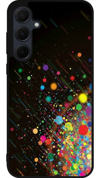 Coque Samsung Galaxy A35 5G - Silicone rigide noir Abstract Bubble Lines