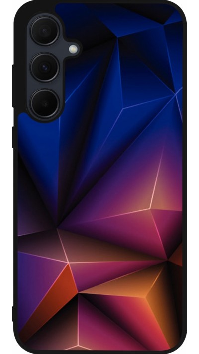 Coque Samsung Galaxy A35 5G - Silicone rigide noir Abstract Triangles 