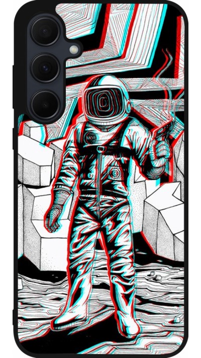 Coque Samsung Galaxy A35 5G - Silicone rigide noir Anaglyph Astronaut