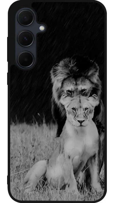 Coque Samsung Galaxy A35 5G - Silicone rigide noir Angry lions