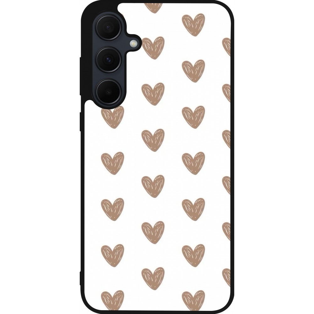 Coque Samsung Galaxy A35 5G - Silicone rigide noir Autumn 2024 brown hearts