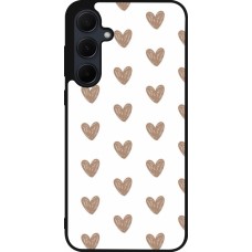 Samsung Galaxy A35 5G Case Hülle - Silikon schwarz Autumn 2024 brown hearts