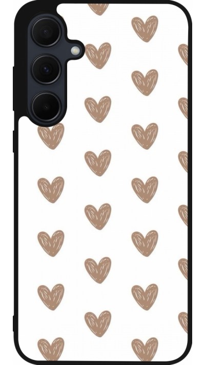 Coque Samsung Galaxy A35 5G - Silicone rigide noir Autumn 2024 brown hearts