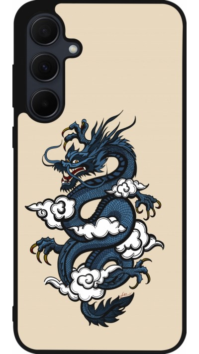 Coque Samsung Galaxy A35 5G - Silicone rigide noir Blue Dragon Tattoo