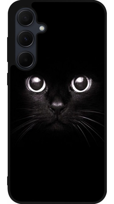 Coque Samsung Galaxy A35 5G - Silicone rigide noir Cat eyes