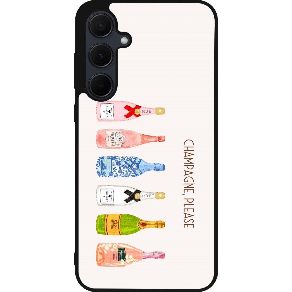 Coque Samsung Galaxy A35 5G - Silicone rigide noir Champagne Please