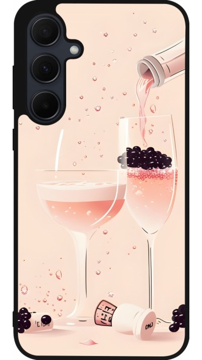 Coque Samsung Galaxy A35 5G - Silicone rigide noir Champagne Pouring Pink