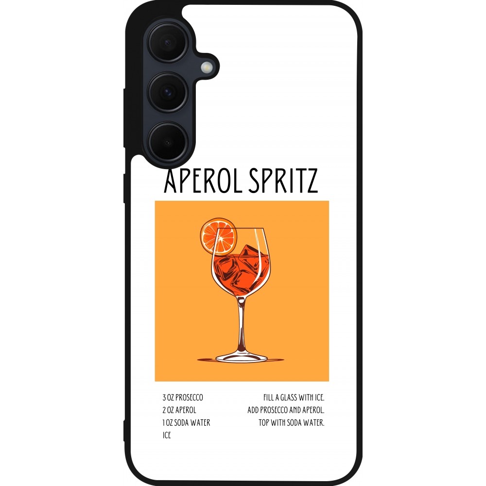 Samsung Galaxy A35 5G Case Hülle - Silikon schwarz Cocktail Rezept Aperol Spritz