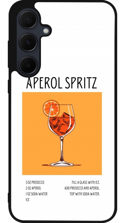 Coque Samsung Galaxy A35 5G - Silicone rigide noir Cocktail recette Aperol Spritz