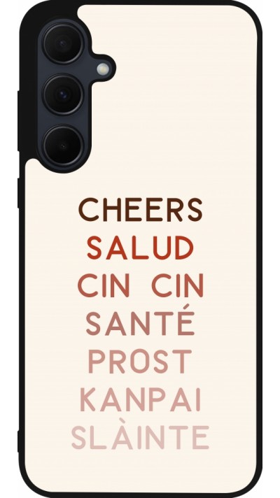 Coque Samsung Galaxy A35 5G - Silicone rigide noir Cocktail Cheers Salud