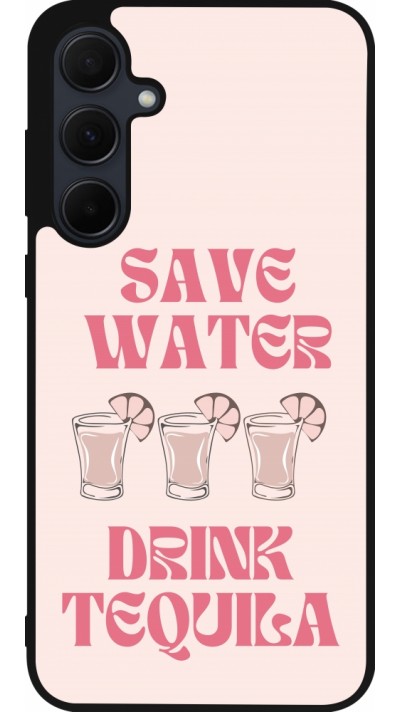 Coque Samsung Galaxy A35 5G - Silicone rigide noir Cocktail Save Water Drink Tequila