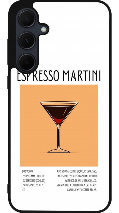 Coque Samsung Galaxy A35 5G - Silicone rigide noir Cocktail recette Espresso Martini