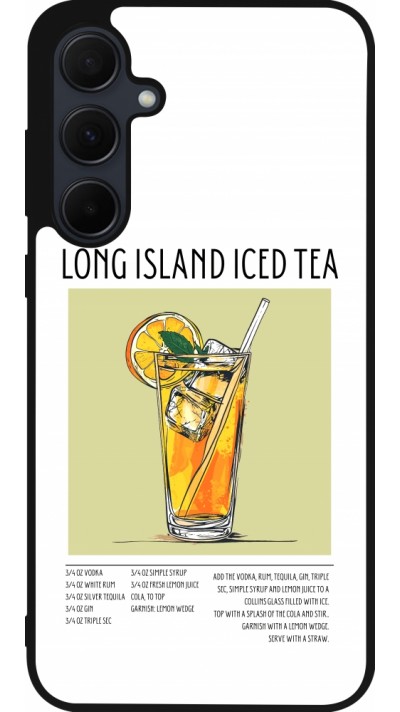 Coque Samsung Galaxy A35 5G - Silicone rigide noir Cocktail recette Long Island Ice Tea