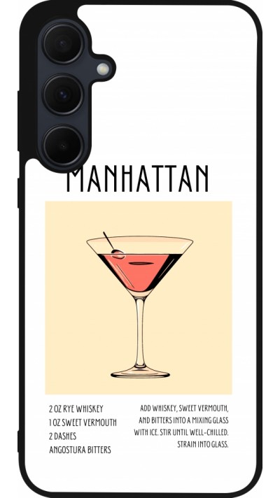 Coque Samsung Galaxy A35 5G - Silicone rigide noir Cocktail recette Manhattan