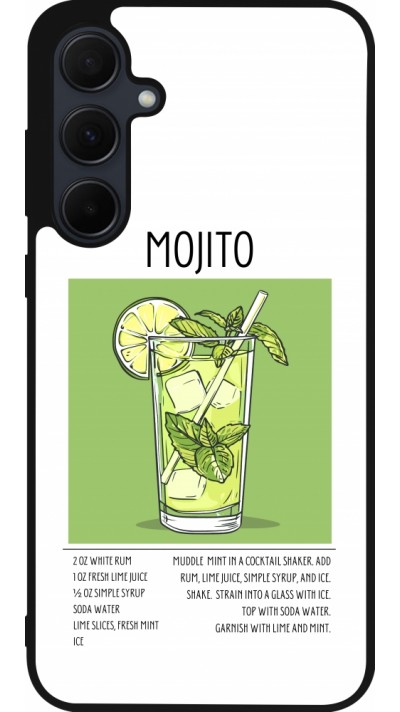 Coque Samsung Galaxy A35 5G - Silicone rigide noir Cocktail recette Mojito