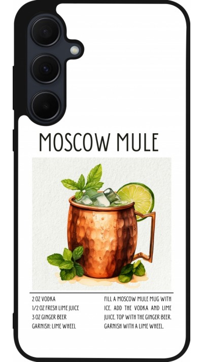 Coque Samsung Galaxy A35 5G - Silicone rigide noir Cocktail recette Moscow Mule