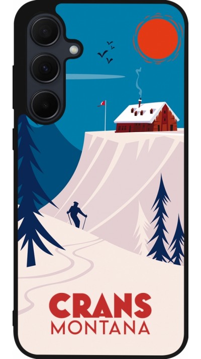 Coque Samsung Galaxy A35 5G - Silicone rigide noir Crans-Montana Cabane