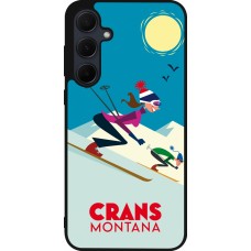 Coque Samsung Galaxy A35 5G - Silicone rigide noir Crans-Montana Ski Downhill