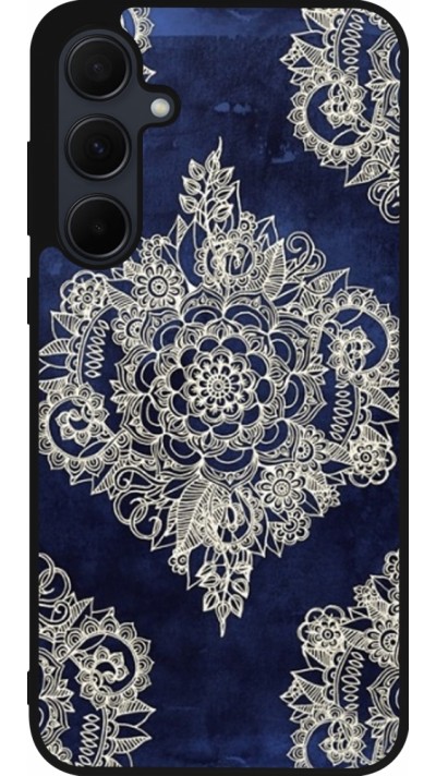 Samsung Galaxy A35 5G Case Hülle - Silikon schwarz Cream Flower Moroccan