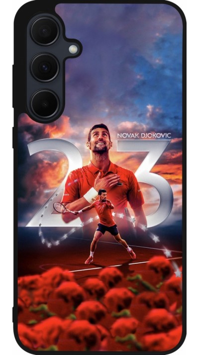 Coque Samsung Galaxy A35 5G - Silicone rigide noir Djokovic 23 Grand Slam