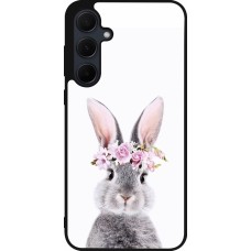 Coque Samsung Galaxy A35 5G - Silicone rigide noir Easter 2023 flower bunny