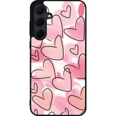 Coque Samsung Galaxy A35 5G - Silicone rigide noir Easter 2023 pink hearts