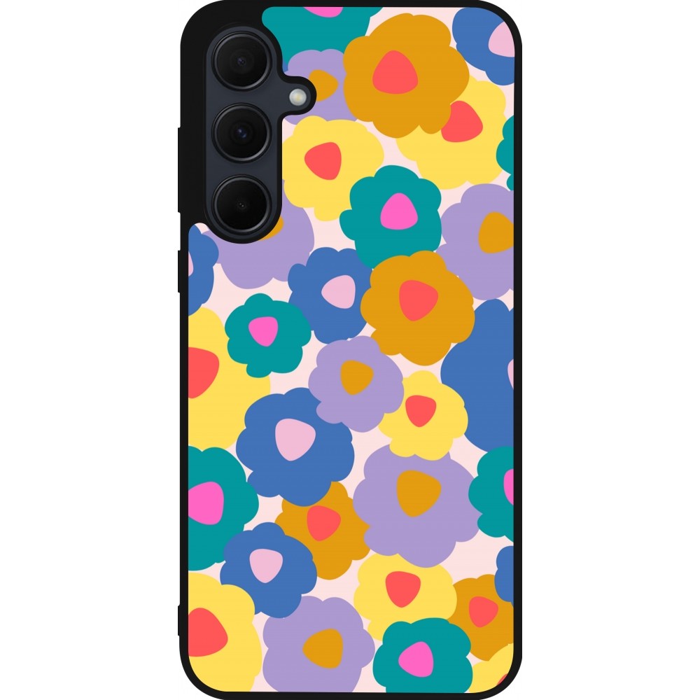 Coque Samsung Galaxy A35 5G - Silicone rigide noir Easter 2024 flower power