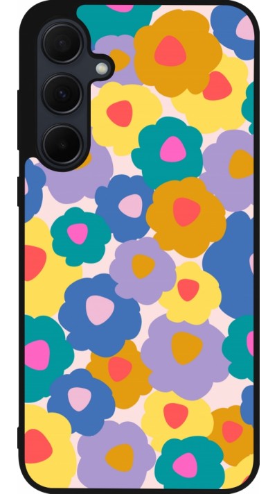 Samsung Galaxy A35 5G Case Hülle - Silikon schwarz Easter 2024 flower power