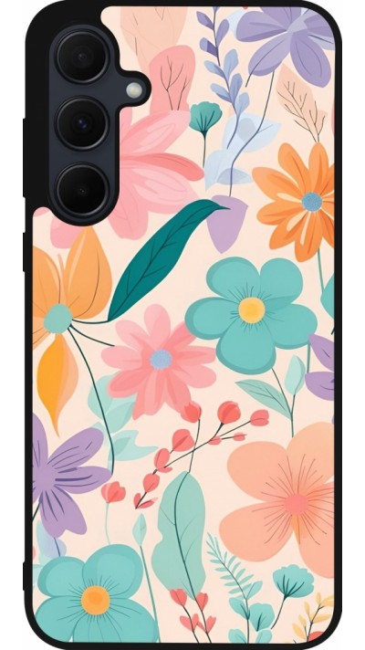 Coque Samsung Galaxy A35 5G - Silicone rigide noir Easter 2024 spring flowers