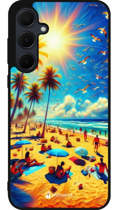 Coque Samsung Galaxy A35 5G - Silicone rigide noir Été Paradis Paint