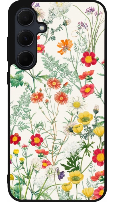 Coque Samsung Galaxy A35 5G - Silicone rigide noir Flora Botanical Wildlife